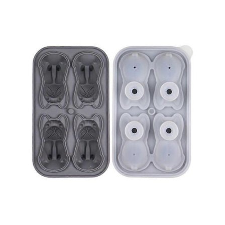 Bulldog Isform, 2025 Ny Hundeisbitform med Lokk, Fransk Bulldog Silikon