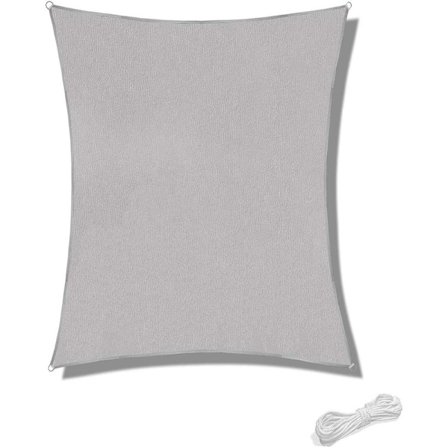 Solsejl 2x2m Vandtæt Markise Tag til Udeplads & Terrasse Havesolbeskyttelse 90% UV-strålebeskyttelse Med Gratis Reb Kvadrat Grå
