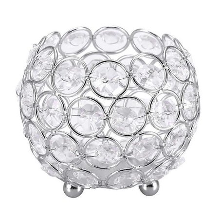 Krystall Telysestaker Bryllupsdekor Bordpynt (Sølv Diameter 10cm)