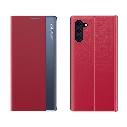 För Galaxy Note 10 Plus sidoskärm Magnetisk horisontell vändbar texturduk + PC- case med & för Galaxy Note 10 Plus
