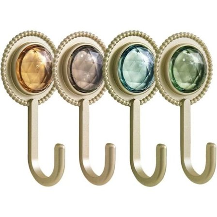 4-pak Retro Håndklædeholder Uden Huller: Praktiske Selvklæbende Kroge Vægmonterede Selvklæbende Søm til Køkken Badeværelse Væg, 94.22.5cm_yux