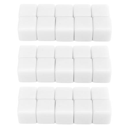30 stk 16mm Terninger Sæt Seks-Sidede Blanke Terninger Skriv På Kuber Spil til Matematik Undervisning Uddannelse Hvid