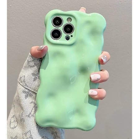 Etui for iPhone 14 Pro, Søtt Ensfarget Krøllete Bølgete Støtsikkert TPU-Etui