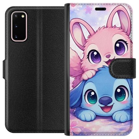 Kompatibel Tegnebogsetui til Samsung Samsung Galaxy S20 Sød kawaii illustration med pink og blå fantasidyr, store øjne og bløde farver perfekt til