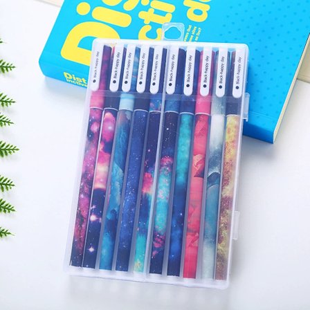 Söta Pennor Färgglada Gelbläckpennor Set Flerfärgade Pennor för Bullet Journal Skrivande Tecknade Gelbläck Roller Ball 10 st 0,38 mm