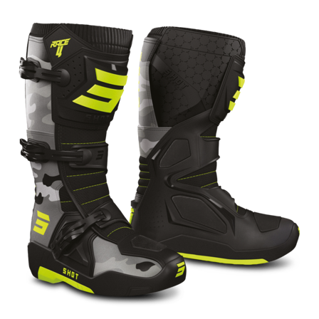 Shot Race 4 Crosstövlar Neongul/Kamouflage 43