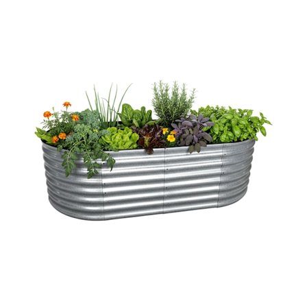 Halvrundt galvaniseret metalhøjbed