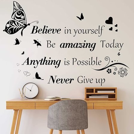 Inspirerande citat väggdekaler stora avtagbara motiverande Sa