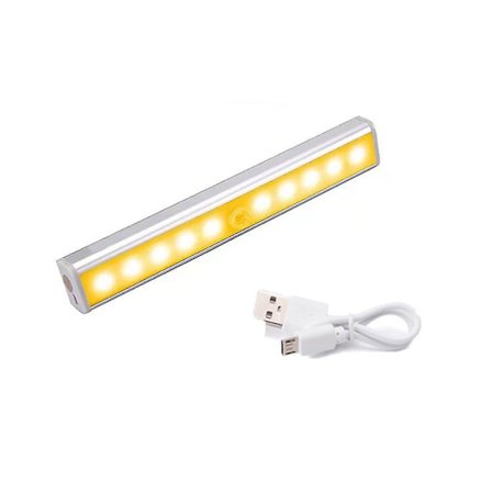Bärbar liten LED-lampa under skåp med 10 LED-rörelsesensor aktiverad nattlampa