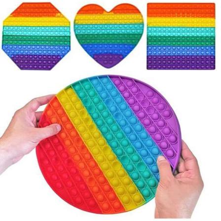 4-pack Stor Pop It Fidget Toy Original - Regnbåge - Ce Godkända Multifärg