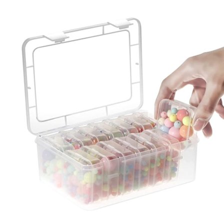 IC 12-pak plast gennemsigtige opbevaringsbokse Organizer Lille opbevaring Conta