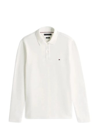 Ls Herringb Reg Polo White Tommy Hilfiger