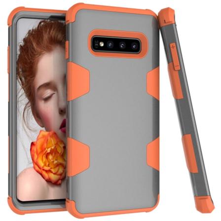 Tyylikäs suojakuori (LEMAN) Rugged Robot - Samsung Galaxy S10E Grå/Orange