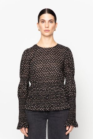 CAMILLA PIHL - Elsa Top - Taupe Flower Print SizeXXL