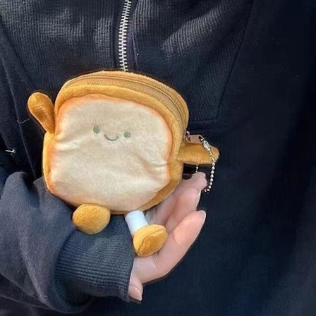 Plysj veske Toast Brød Nydelig Mini Mynt Bærbar Plysj Key Ear