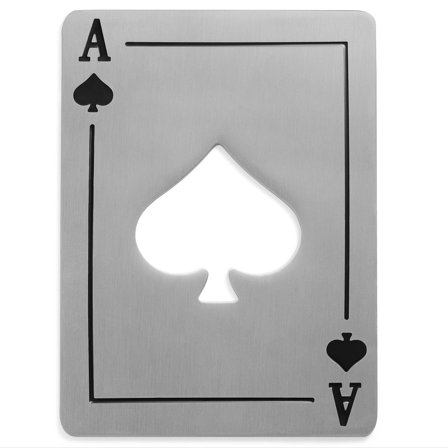 Ace | Sølvfarvet Spar Es Oplukker til mænd - Gaver til madelskere