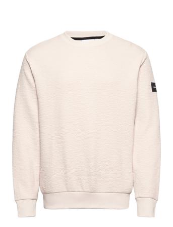 Soft Structured Sweatshirt Sweatshirt Trøje Beige Calvin Klein