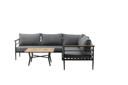 Venture Home Mexico 6084-520 Loungeset soffa, bord, svart/grått/natur, Utemöbler