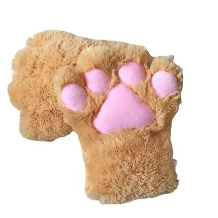 Cat Paws Hansker Kosedyr Helfingre Bjørn Klovotter Vinterplysjhanske Halloween Cosplay Kostyme Rekvisitter For Barn Voksne color 1
