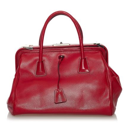 Prada Vintage, Pre -owned Leather Handbag Rood, Dames, Maat:ONE Size