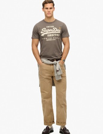 Superdry Vl Workwear Relaxed Tee - Brown - L