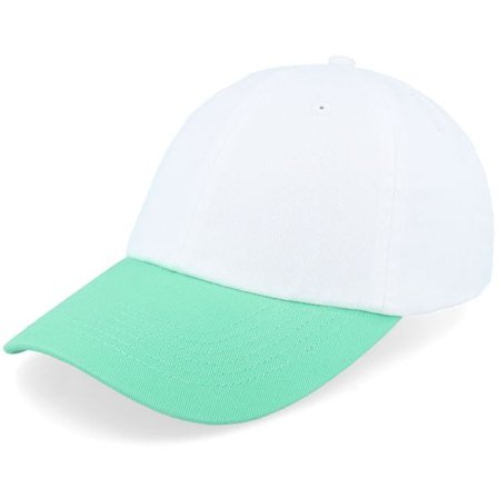 Equip - Vit unconstructed Keps - Stone Washed White/Mint Dad Cap @ Hatstore