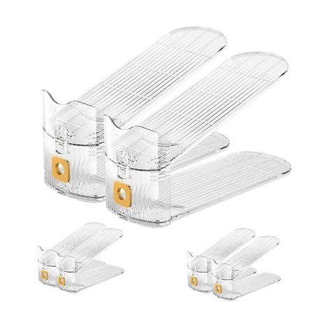 Kenkäteline 6 kpl Säädettävät kenkälokerot Tilaa säästävä kenkäteline kaappiin Kenkien pidike