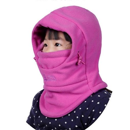 Fleece Mössa för Barn Skidmask Ansiktsskydd Halsvärmare Vinter Tjock Unisex Barn
