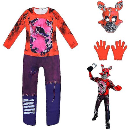 3st/ set Fnaf Säkerhetsbrott Cosplay Femnattsdräkt Barn Foxy Superhjälte Pojke Tjej Rolig Fest Karnevalsdräkt Jumpsuit Present C