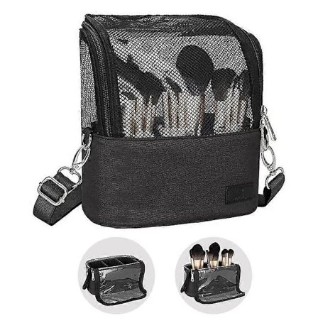 Professional Makeup Brush Case Organizer with Belt Strap Holder Multifunctional Cosmetic Bag for Travel Home Gift