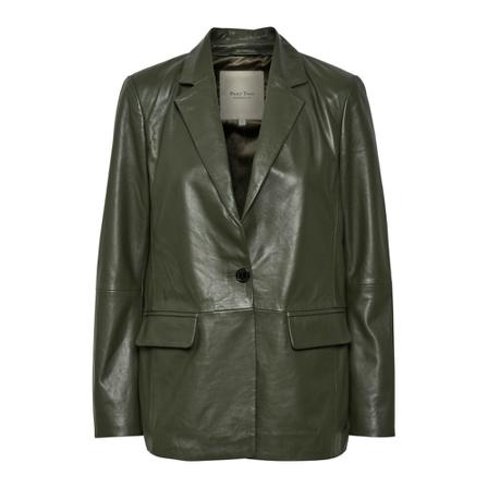 Part Two Leather Jacket , Groen , Dames , Maat: L