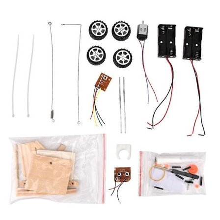 DIY Puinen RC Auto Mallisarja Kauko-ohjattava Auto Lelu Setti Lasten Koulutuslelu [HK]