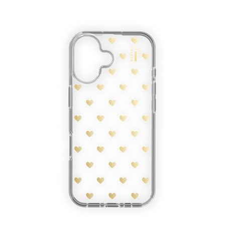 Clear Case iPhone 16 Golden Hearts