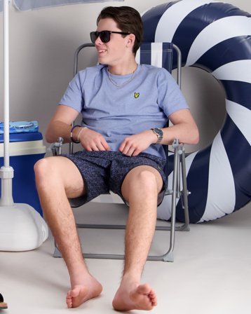 Lyle & Scott Heather T-shirt Bleu T-shirts Garçon - Kids Brand Store