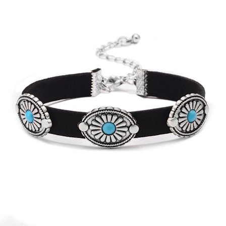 Europeiskt och amerikanskt mode retro flicka stil justerbar svart armband