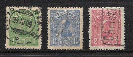 Norge 1907 - AFA 67-69 - Stemplet