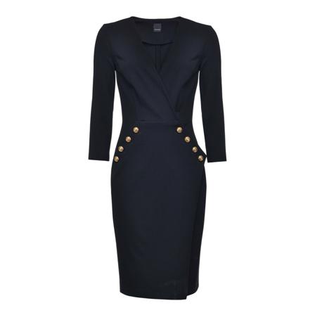 Pinko, Quintino 1 Dress Fabric Punto Zwart, Dames, Maat:L