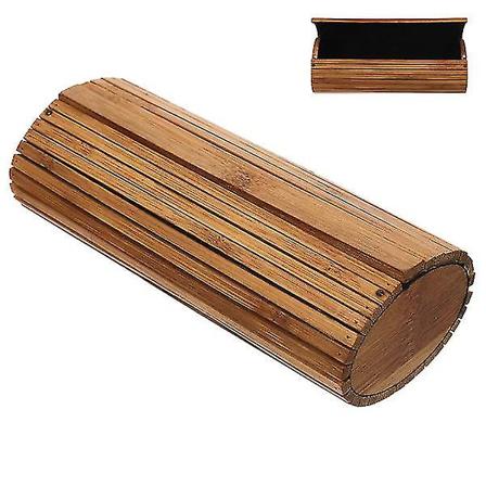 Splintfritt robust bambusbrilleboks bærbar håndlaget oval solbrilleoppbevaringsholder
