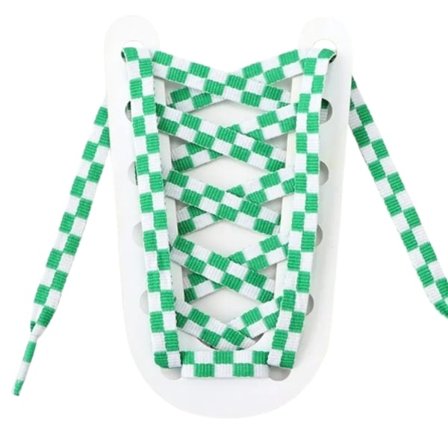 Skolisser - Sjakkbrettmønster - Flate [120 cm] - Grønn/Hvit - Sneakers