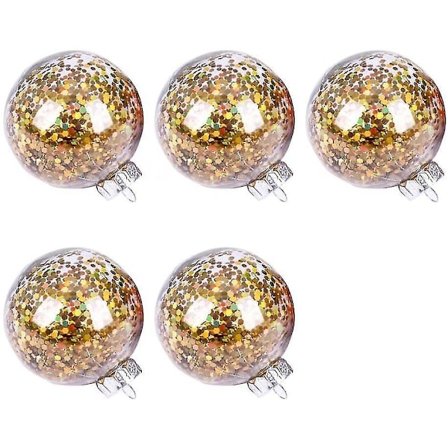 5 stk 8 cm knusefrie juletrærpynt kuler