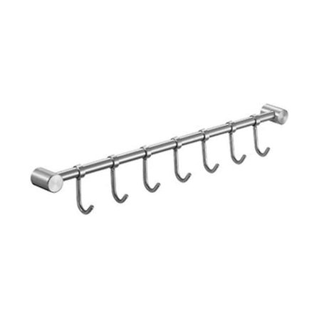 Køkkenvægreol Vægmonteret køkkenredskabsopbevaringsreol med 7 kroge, til ophængning af køkkenredskaber - suppeske, gryde-xindaren