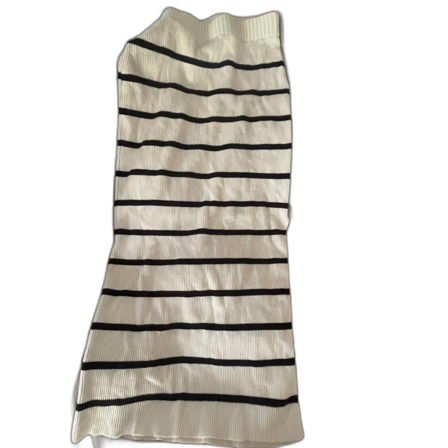 Vit och svart randig stickad långkjol