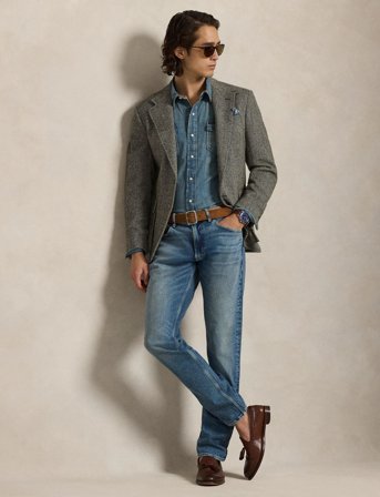 Polo Ralph Lauren Slub Denim Western Shirt - Blue - S