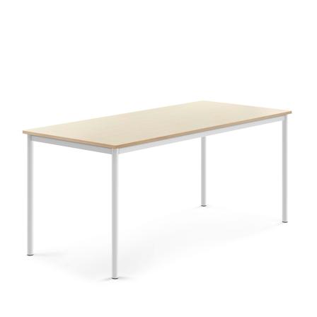 Tisch BORÅS, 1800x800x760 mm, Laminat Birke, weiß