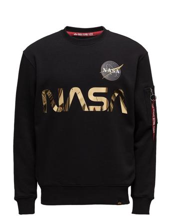 Nasa Reflective Sweater Svetari Collegepaita Musta Alpha Industries