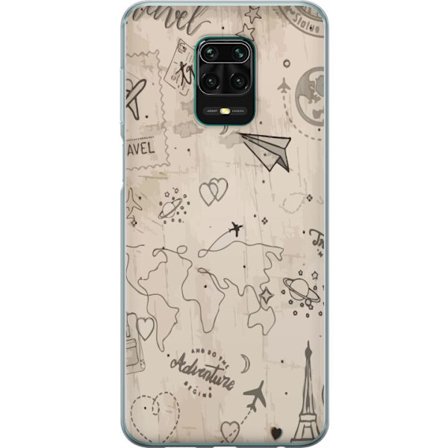 Kompatibelt Mobildeksel til Xiaomi Redmi Note 9 Pro Futuristisk pansret helt i rosa og gull med lysende energi i dramatisk neonmiljø