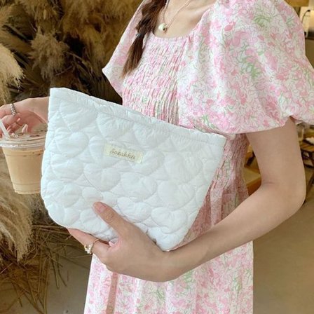 Quiltet Kosmetikpung Toilettaske HVID