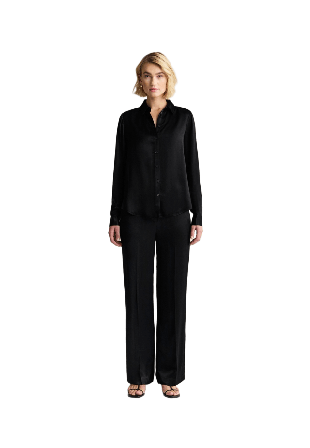 Newhouse Satinbyxa Elina Byxor Dam Svart 36