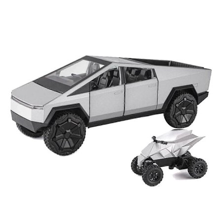 Cybertruck Model Lastbil Sølv Pickup Truck 1/24 Støbt Metal Legetøjsbiler med Lyd og Lys til Børn