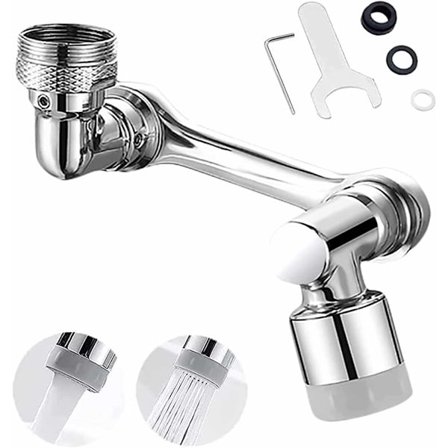 Förlängningskran – Vridbar 1080° | Multifunktionellt munstycke med 2 lägen Aluminium